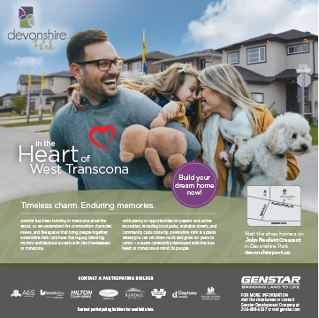 Print ad for Genstar's Devonshire Park community for Parade of Homes magazine and for The Winnipeg Free Press