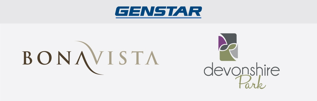 Genstar logo, Bonavista logo, and Devonshire park logo