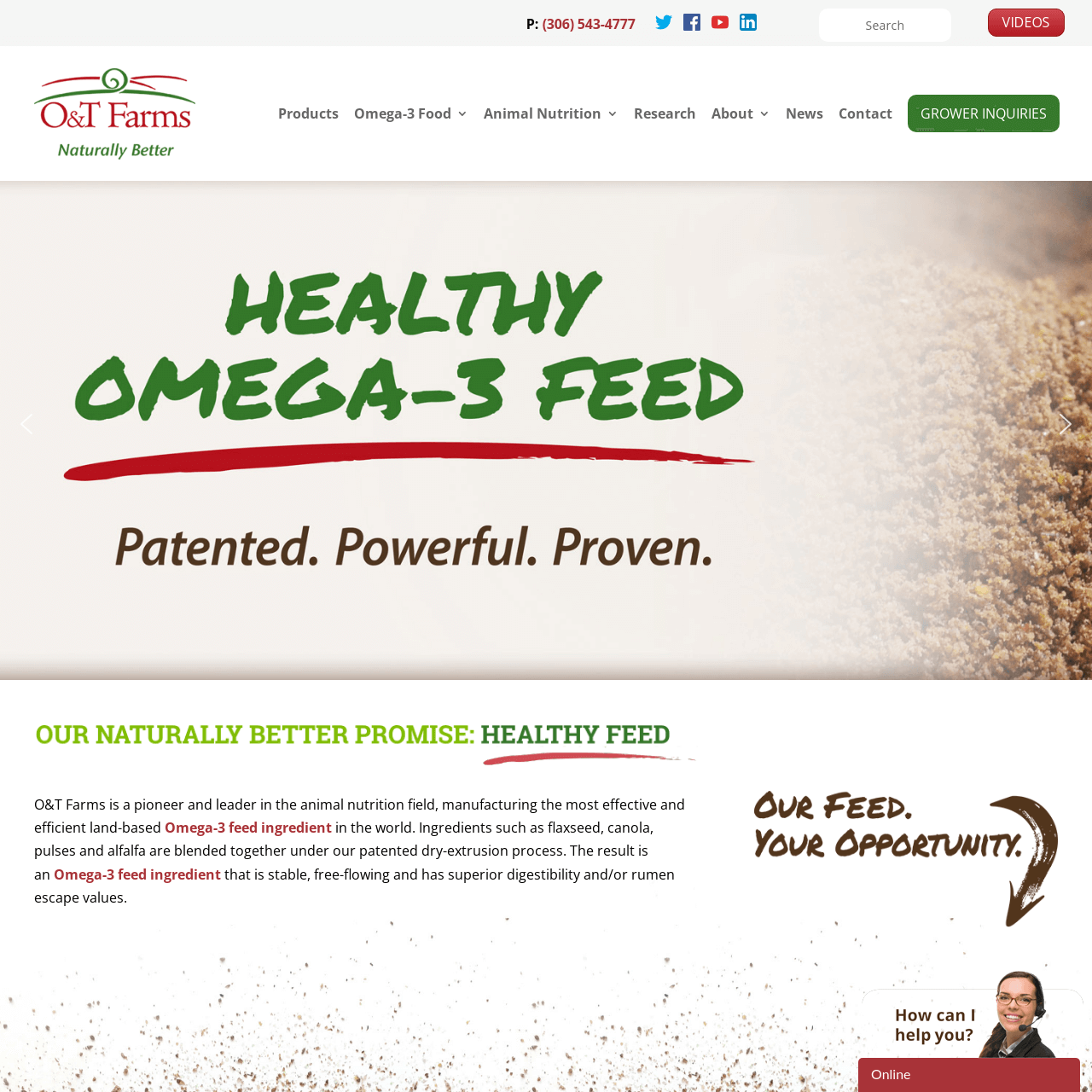 O&T Farms website designed by 6P Marketing