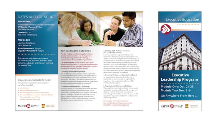 Brochure for Asper Executive Leadership Program