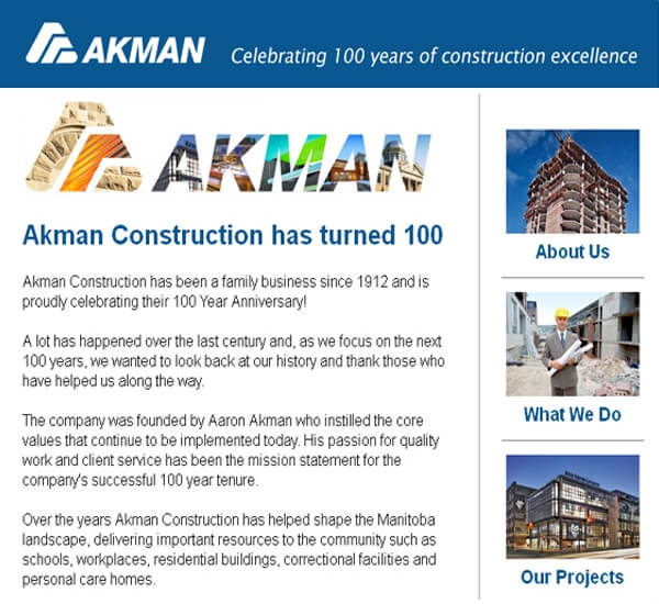 Email Newsletter for Akman