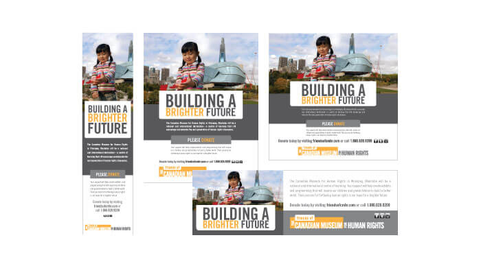 Print Ads and Online Ads for the Friends of the Canadian Museum of Human Rights