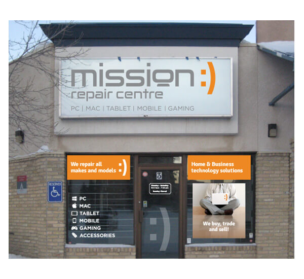 Store Graphics and Point of Sale (POS) Materials for Mission Repair Centre