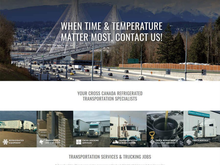 Website for Birkett Freight Solutions