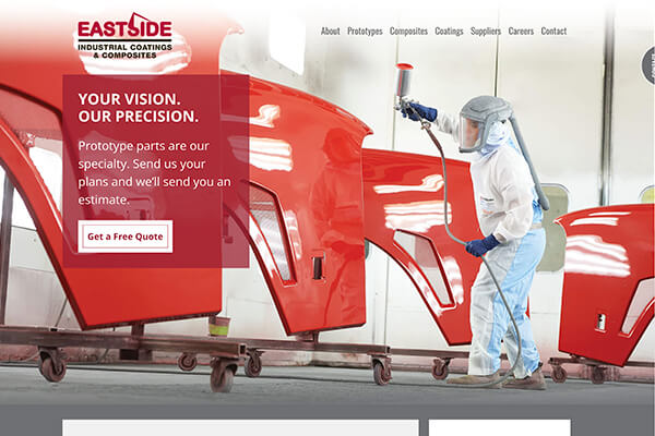 Website for Eastside Industrial Coatings & Composites