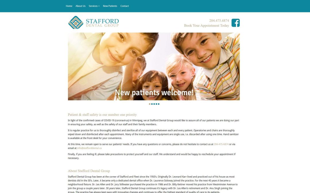 Website for Stafford Dental Group