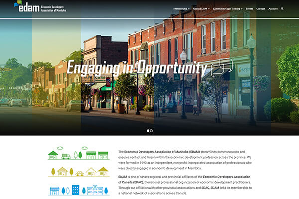 Website for The Economic Developers Association of Manitoba (EDAM)